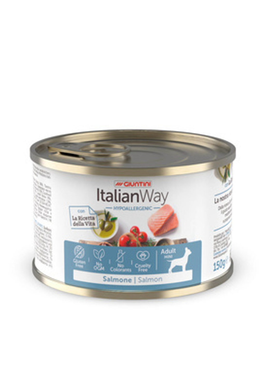 Italian Way Консервы Консервы для собак с чувствительной кожей с лососем,томатами и рисом (ITALIAN WAY WET HYPO SALMON) 0,15 кг