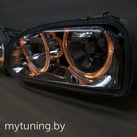 Передние фары angel eyes chrome для Volkswagen Golf 3