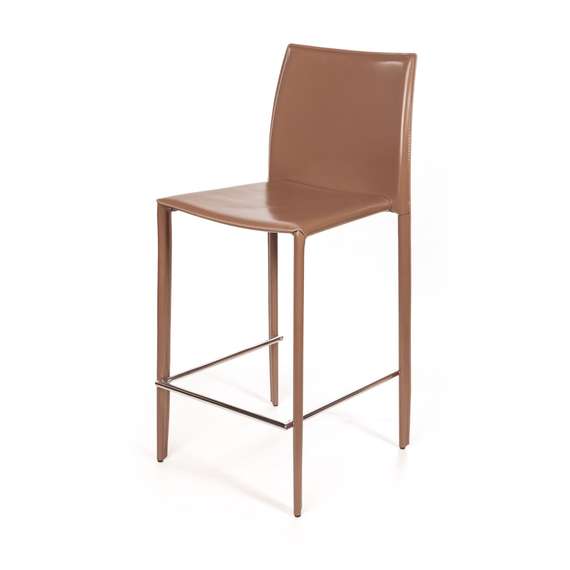 Стул полубарный Rolf, кожа капучино