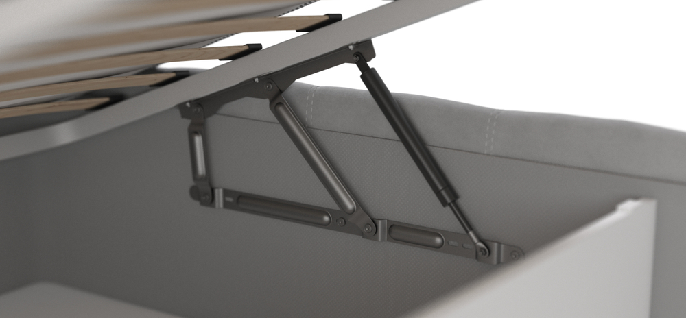 Босс Кровать+ПМ 140 Велюр Монолит сталь