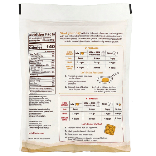 Jovial, смесь для приготовления блинов и вафель, 454 г (16 унций)