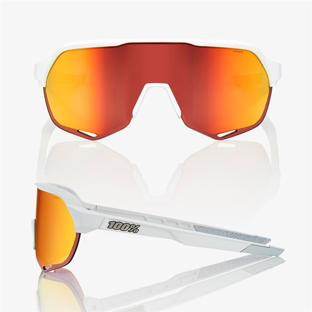 Очки спортивные 100% S2 Soft Tact Off White / HIPER Red Multilayer Mirror Lens (61003-412-01)