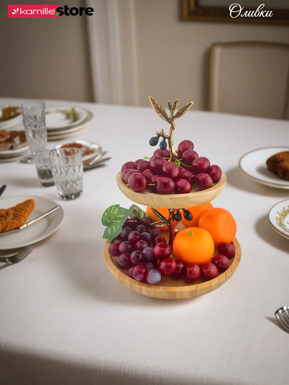 Блюдо-этажерка 2-х ярусное для сервировки "Оливки"