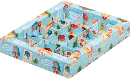 Коробка для конфет с пластиковой крышкой 190*150*30 (12) (кому-то очень хорошему/с новым годом)