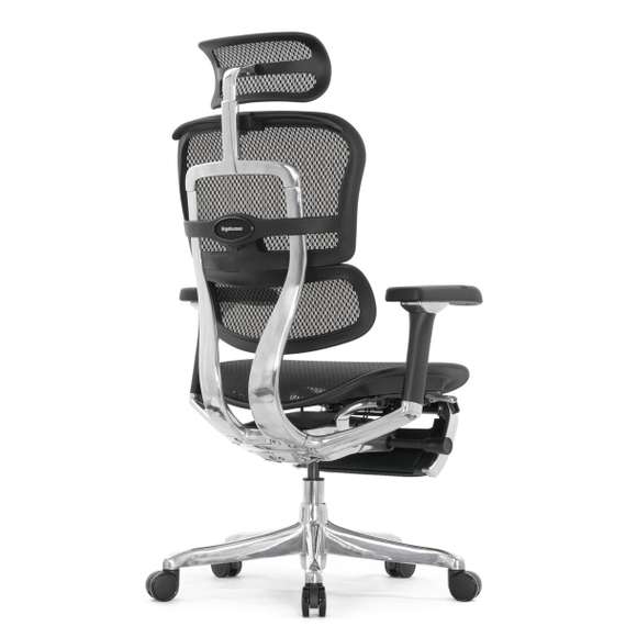 Кресло FALTO Ergohuman Luxury 2 с подножкой ( чёрный каркас /сетка чёрный T-168-B1 Black )