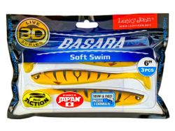 Виброхвост LUCKY JOHN Basara Soft Swim 3D, 6.0in (152 мм), цвет PG08, 3 шт.