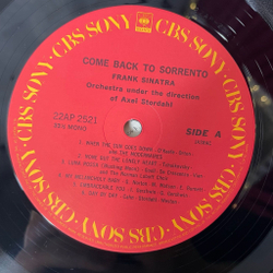 Винтажная виниловая пластинка LP Frank Sinatra Come Back To Sorrento (Japan 1983) (No Obi)