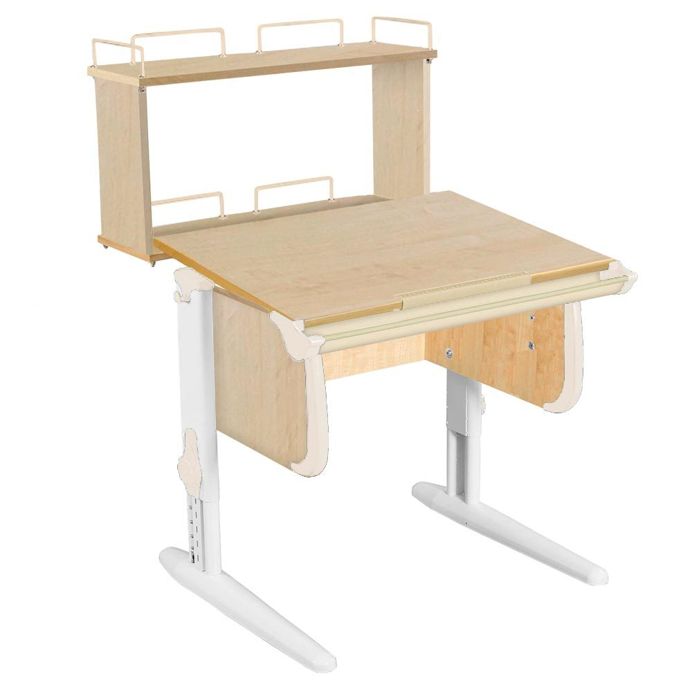 Растущая парта Дэми СУТ 24 с задней двухъярусной полкой СУТ.14.250 (750×880 мм)