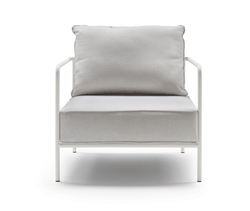 Кресло лаунж c подушкой Scab Design Flap, лен, белый