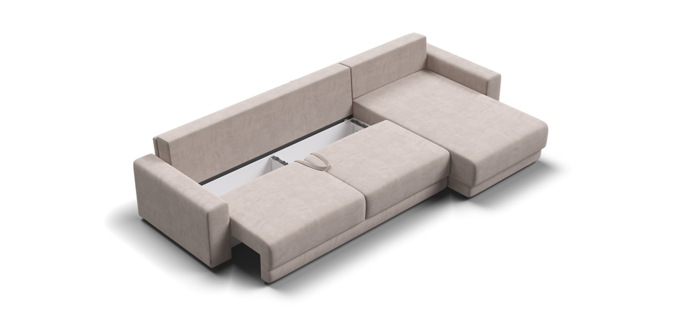 Угловой диван Босс Прайм Макс Велюр Монолит латте