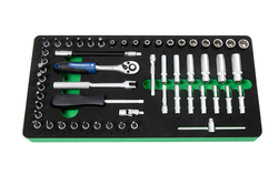 TU-55 Ложемент 1/4"с набором головок и аксессуары (55 предметов)