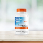 Doctor's Best, серрапептаза, 90 растительных капсул