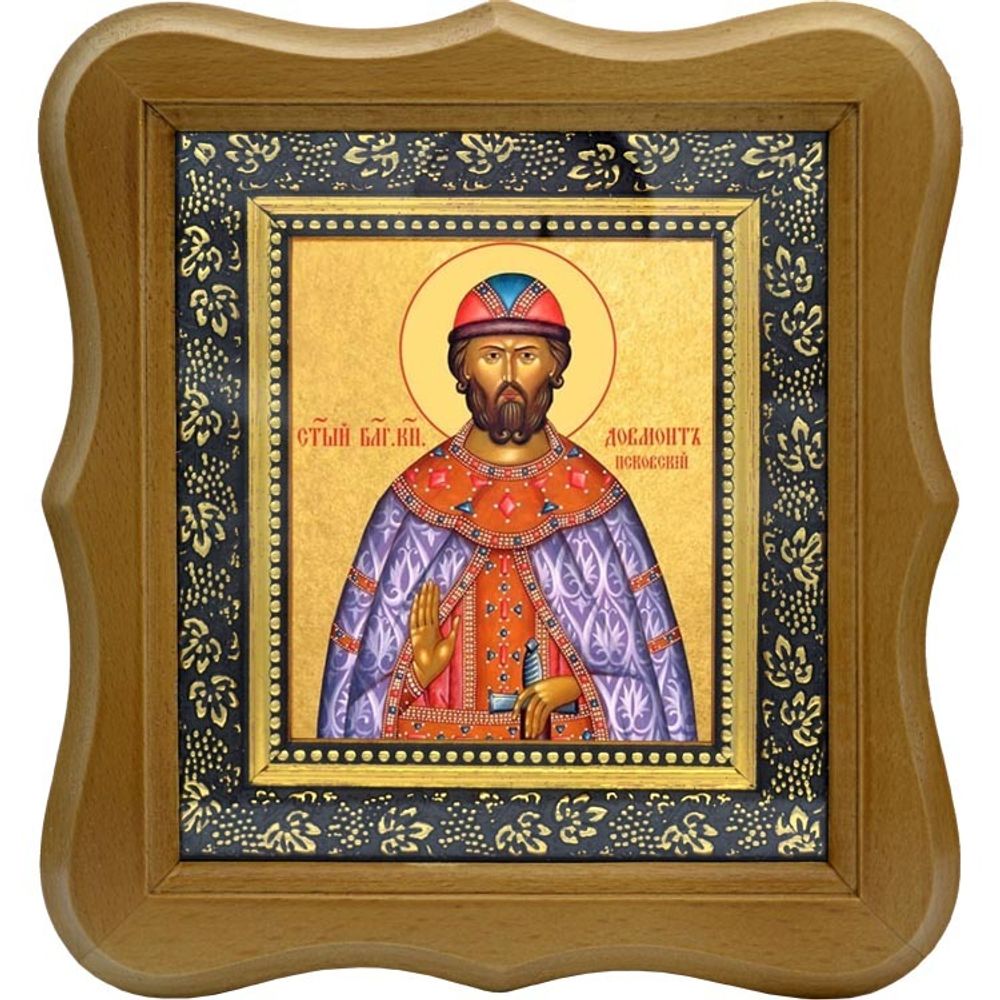 Довмонт (Тимофей) Псковский благоверный князь. Икона на холсте.