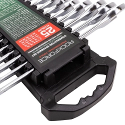 Набор ключей комбинированных 25пр.(6,7,8,9,10-2шт,11,12-2шт,13-2шт,14-2шт,15,16,17-2шт,18,19,21,22,24,27,30,32мм),в пластиковом держателе RockForce##Rock FORCE RF-5261MP