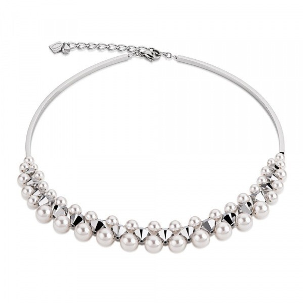 Колье Coeur de Lion White 4871/10-1400 цвет белый, серебряный