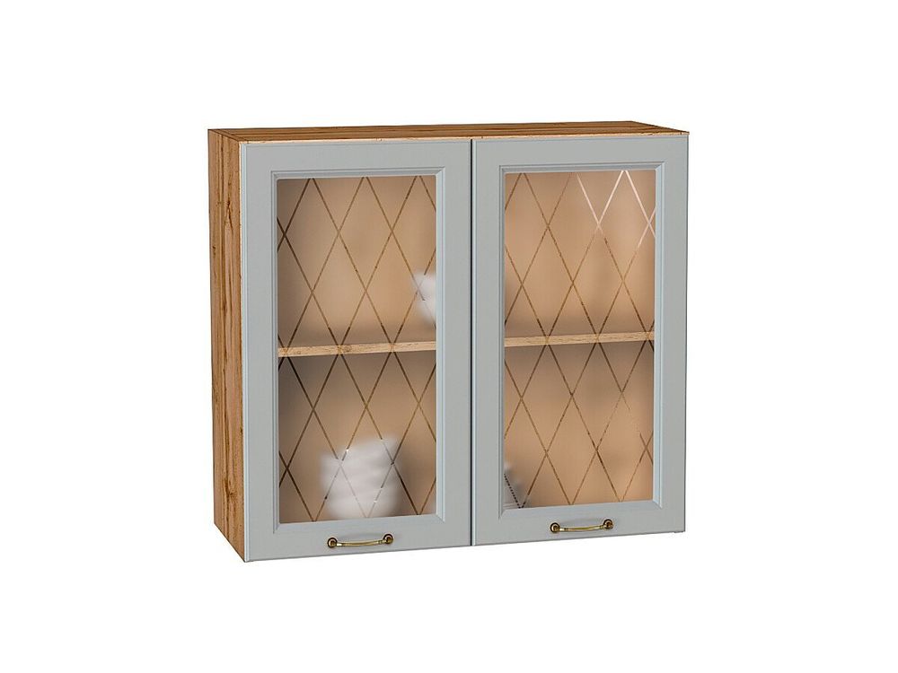 Шкаф верхний с 2-мя остекленными дверцами Ницца