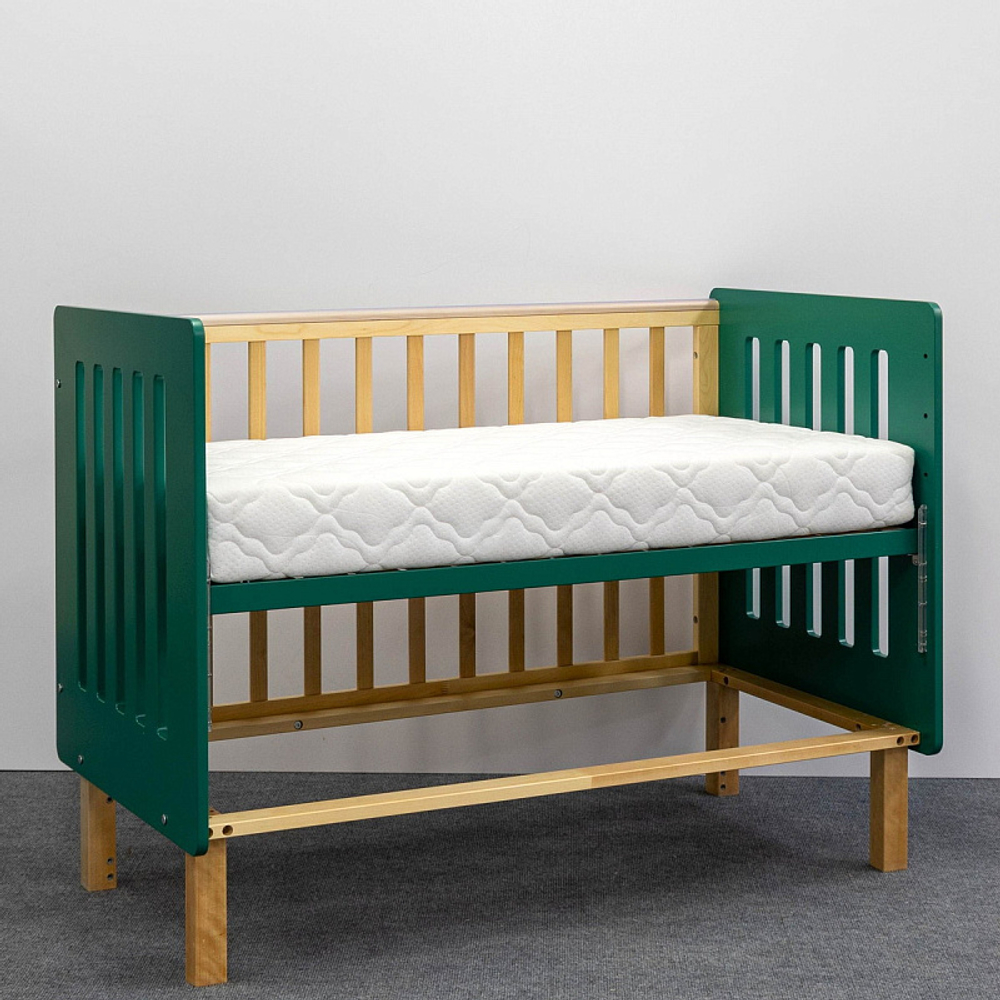 Кровать Antemi Mari 120х60 Ник 14 3/д Зеленый/дерево