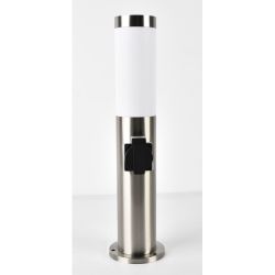 Светильник уличный напольный ЭРА «Беллона» GBF-103-1-SL-0450 230В Е27 IP54 серебро с розеткой | Садово-парковые светильники