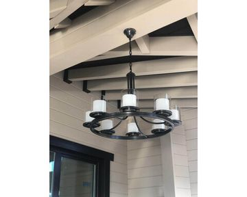 Подвесная люстра 8*E14 35008/C черный с золотой патиной ALBA Newport