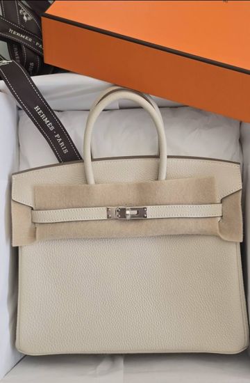 Сумка Hermes Birkin 25 Craie Togo Palladium Hardware 