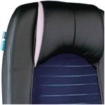 Кресло руководителя Helmi HL-E93 "Fitness", экокожа черная/ткань S синяя, хром, мех. качания "Люкс"