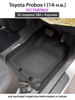Передние автомобильные коврики ЭВА с бортами для Toyota Probox I (14-н.в.) рестайлинг