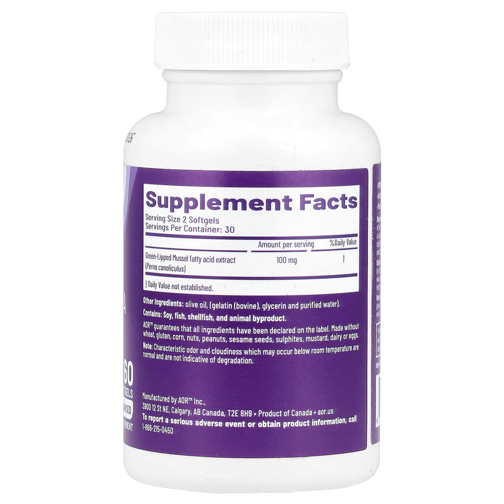 Advanced Orthomolecular Research AOR, Green Lipped FFA, 60 капсул (50 мг в 1 капсуле)