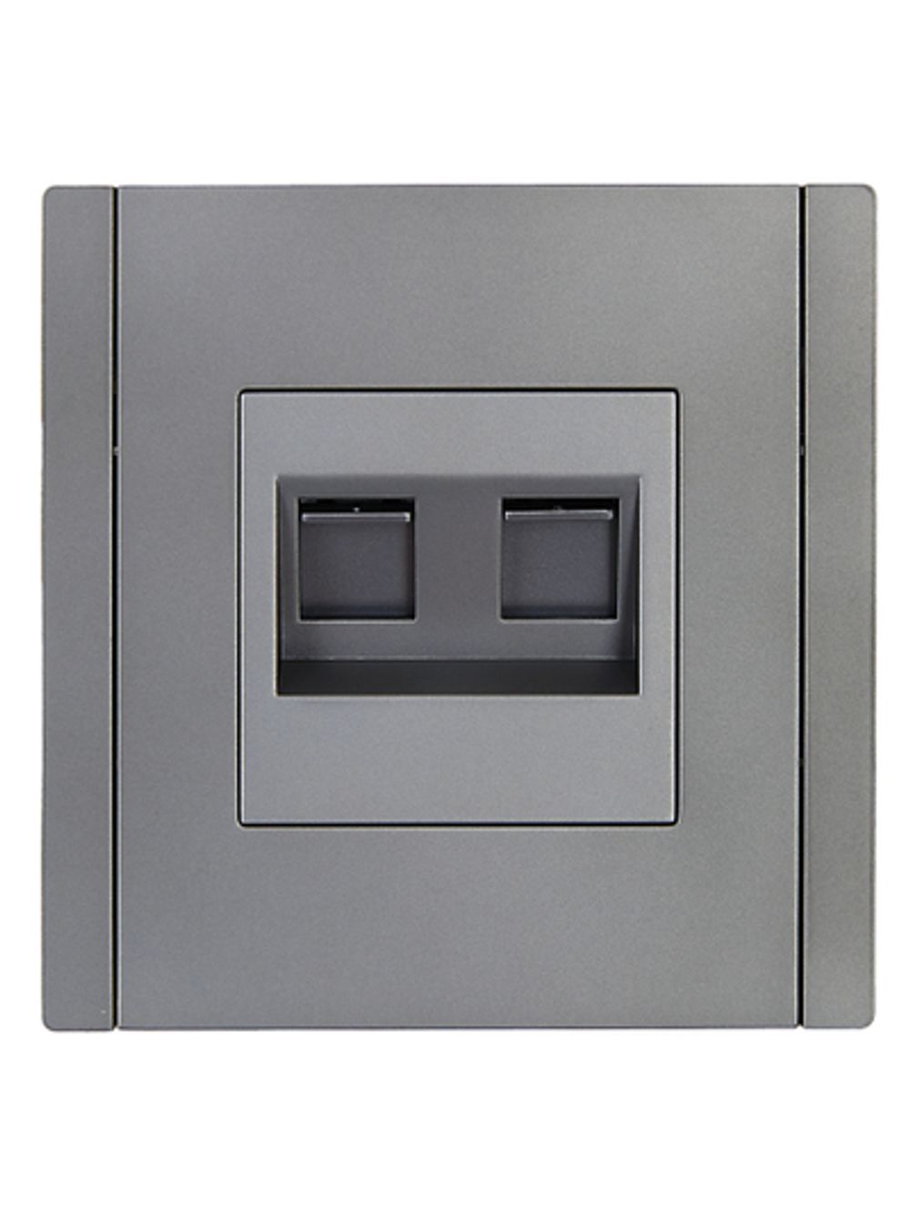 FORTE&PIANO Розетка двойная RJ11+RJ45 кат.5E FP535 сталь IEK