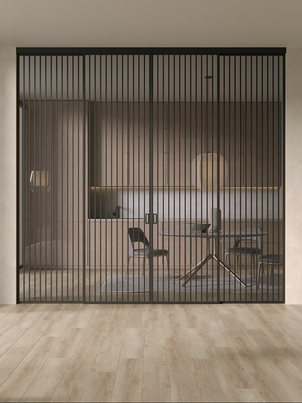 Раздвижная алюминиевая перегородка Minoli Split 13