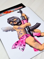 Наклейка - Купидон с АК-47