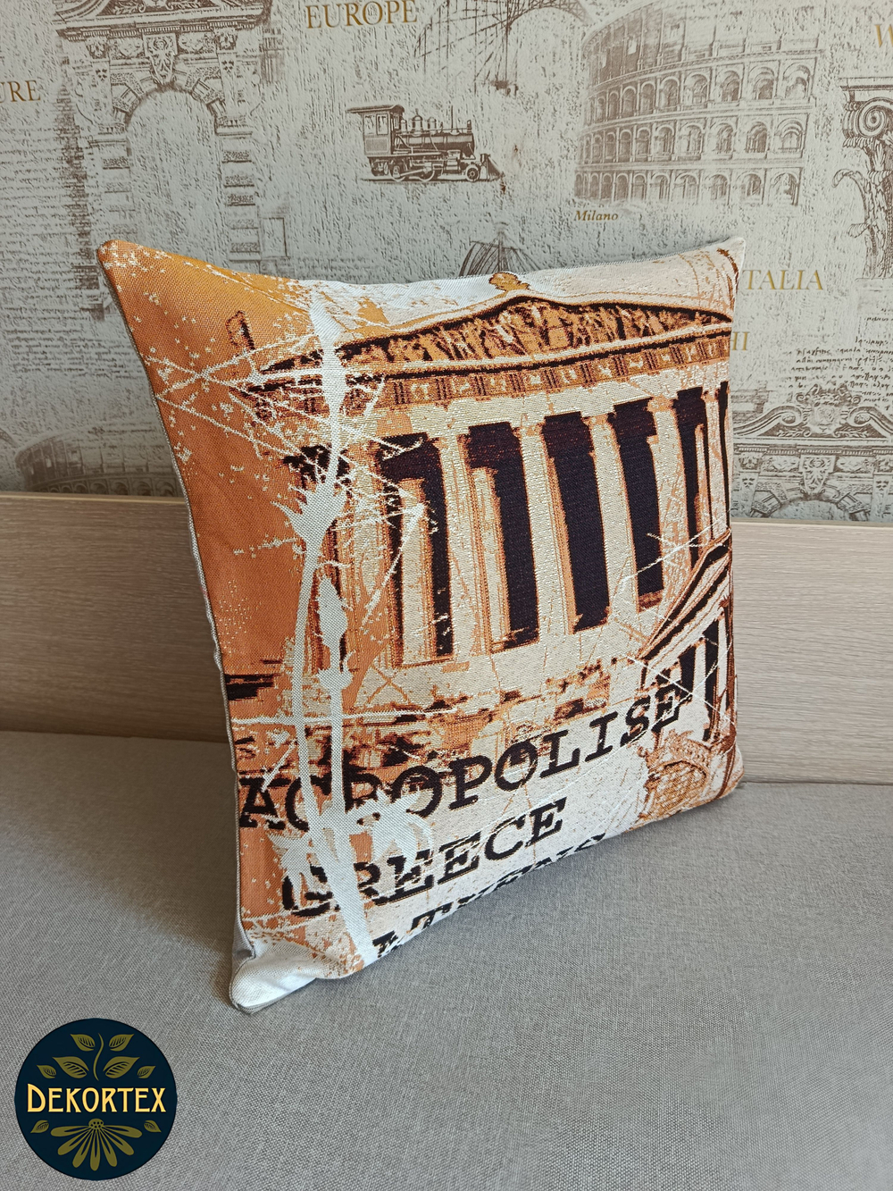 Декоративный гобеленовый чехол для интерьерной подушки Акрополь 47х47