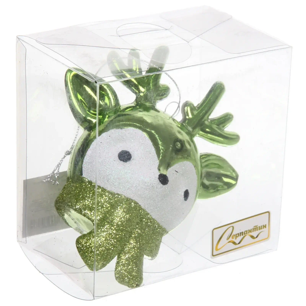 Елочная игрушка «Новогодний олененок» 7*11*10,5 см, зеленый