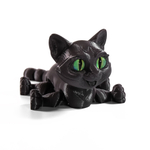 Котик с улыбкой, шарнирная игрушка-антистресс, 9 см., серый