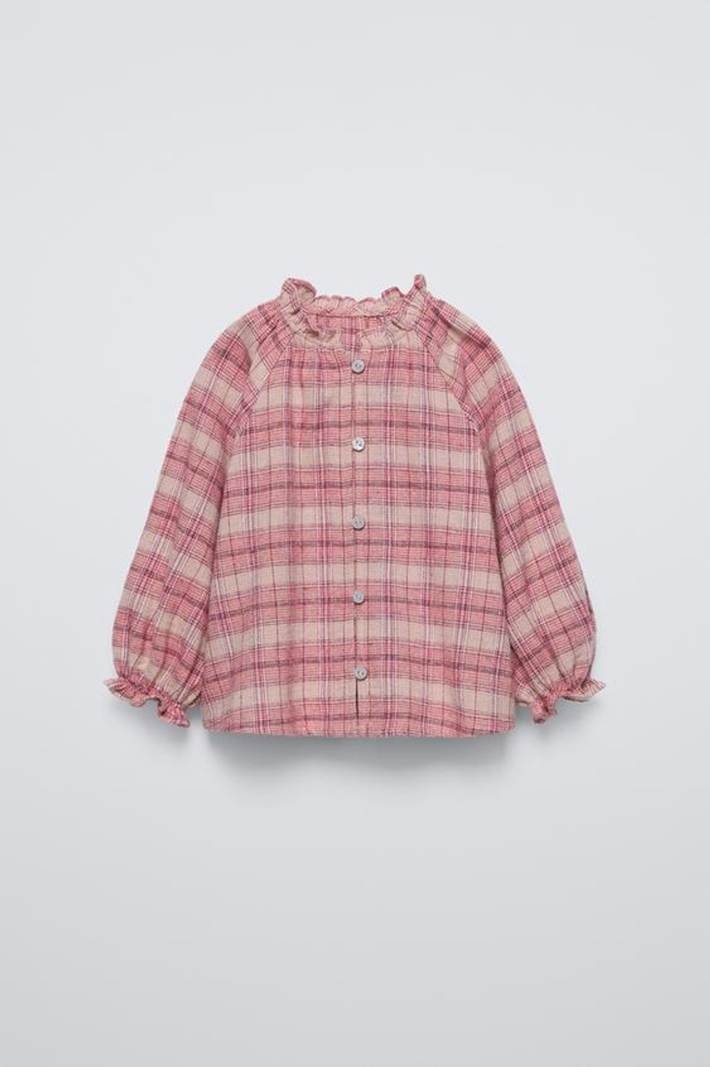 ZARA РУБАШКА В КЛЕТКУ, РОЗОВЫЙ