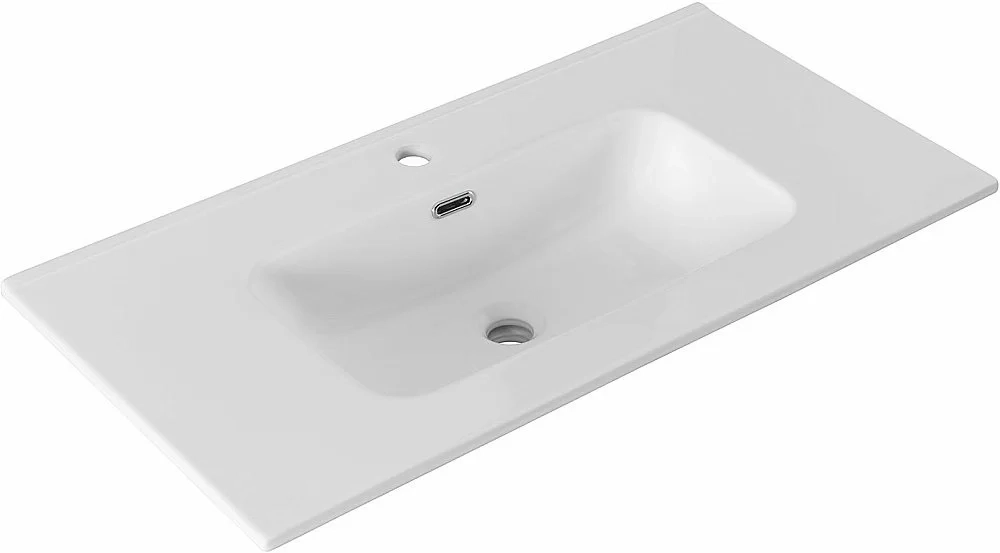 Тумба с раковиной Aquanet Вега 90 344124+330432 белая глянцевая