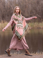 Пончо женское шерстяное с орнаментом