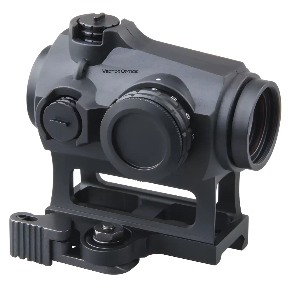 Коллиматорный прицел Vector Optics Maverick 1x22 MIL (SCRD-38) диагональный вид с элементами управления
