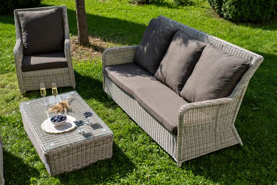 "Гляссе" лаунж-зона из искусственного ротанга, цвет бежевый