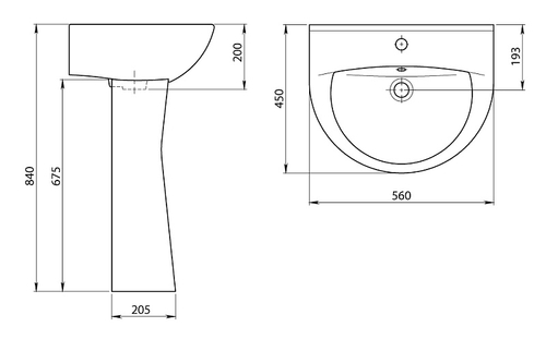 Раковина Santeri Виктория, 55х55, белая (1.3111.6.S00.11B.0)