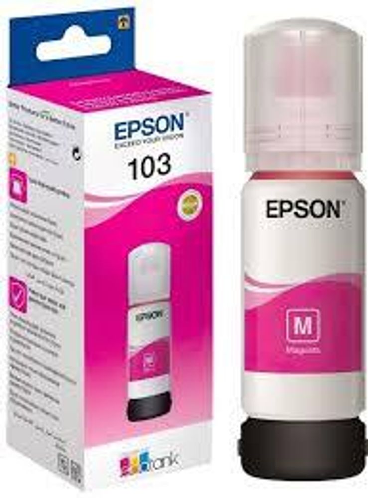 Контейнер с чернилами Epson 103 (C13T00S24A) для L3100/3101/3110/3150/3151 пурпурный