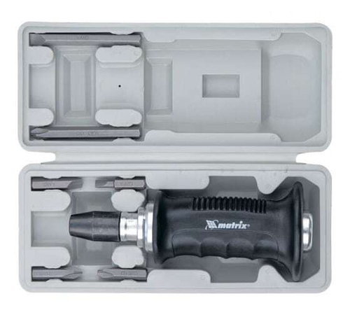 ОТВЕРТКА MATRIX УДАРНО-ПОВОРОТНАЯ 1/2 НАБОР БИТ 6ШТ ОБРЕЗ/ЧЕРН РУКОЯТКА 11561