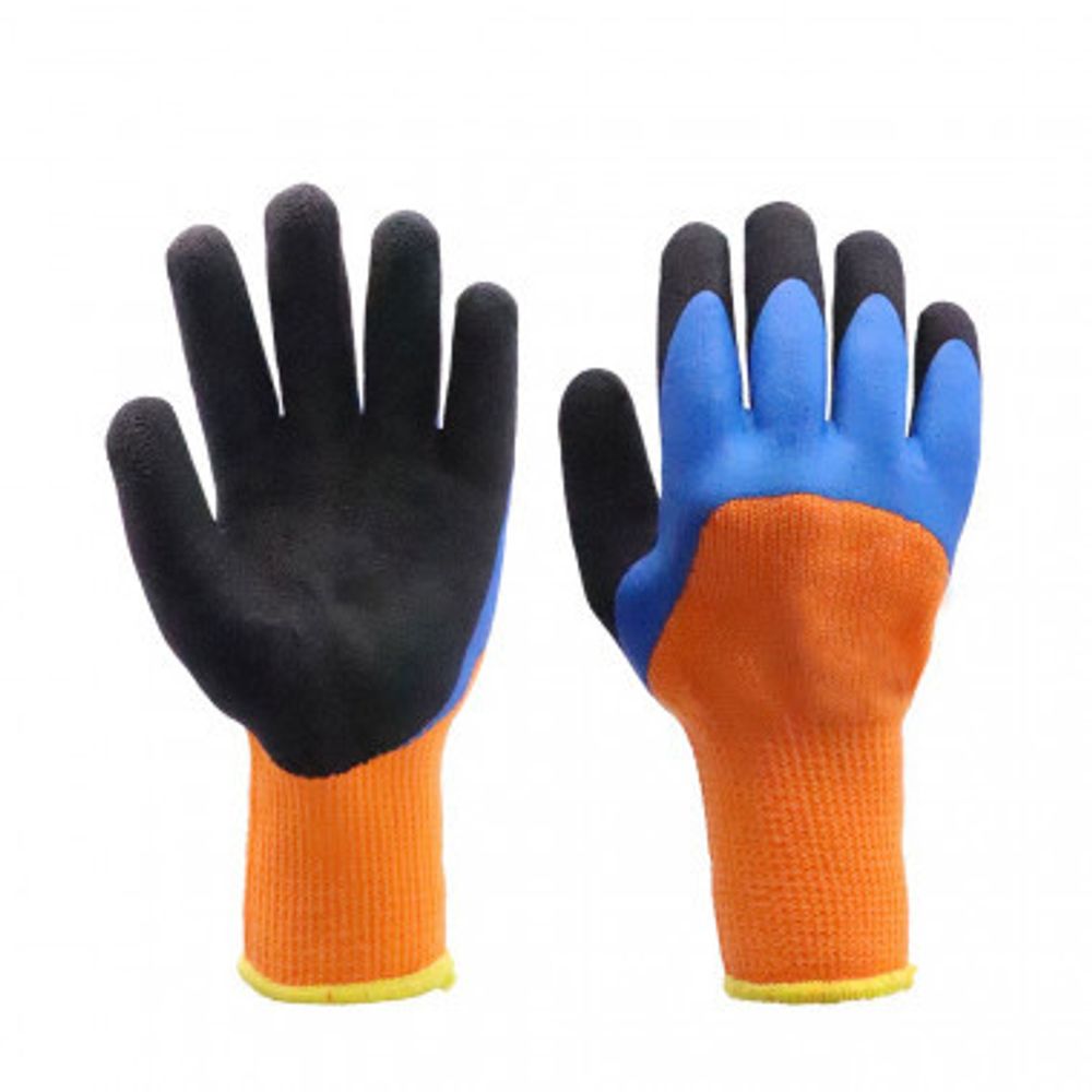 Перчатки обливная ладонь сине-зеленые, черно-оранжевые