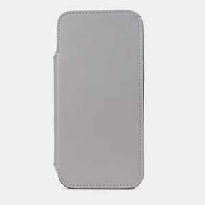 Чехол-книжка кожаная для iPhone 16 Pro, теленок серого цвета