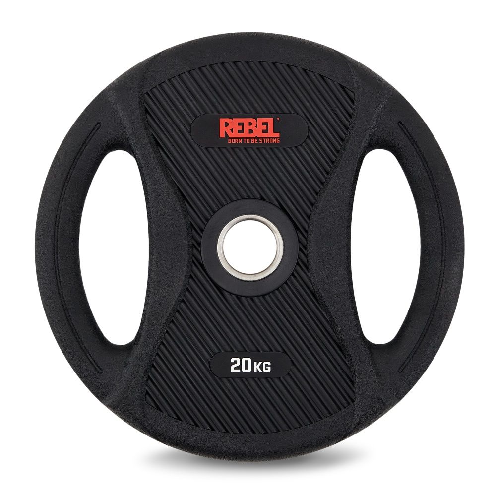 Диск олимпийский обрезиненный с двумя хватами 20 кг REBEL