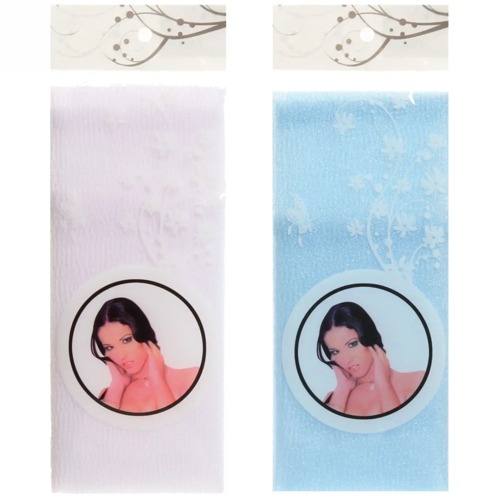 Мочалка для тела скрабирующая «Японская», микс 4-5 цветов, 30*90см (зип пакет и наклейка Ultramarine)✦