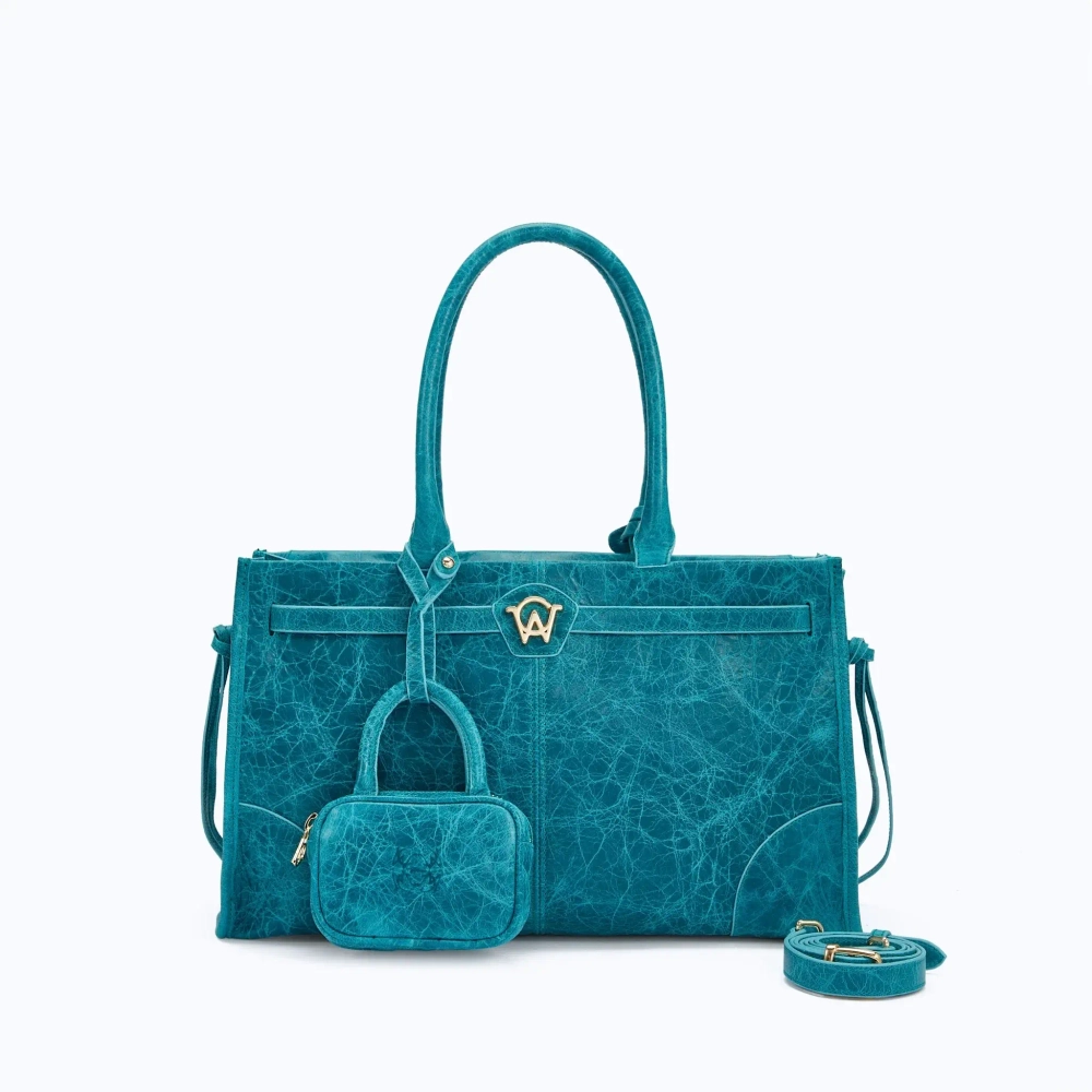 MANC КОЖАНАЯ СУМКА "ZOUZOU", БИРЮЗОВЫЙ