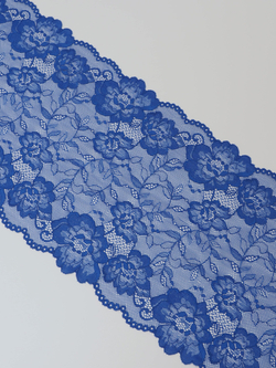 Эластичное кружево васильковое (ярче резинок ультрамарин) ширина 20 см