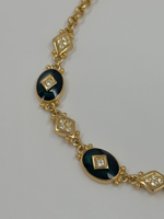 Колье с зелёной эмалью и кристаллами Burberry