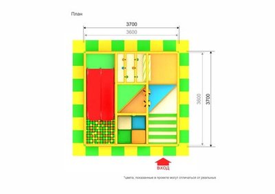 Детский игровой лабиринт «Леопольд» 13 м² (3,7*3,7*2.5м)