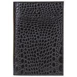 Обложка для паспорта BEFLER "Кайман", натуральная кожа, тисненение "крокодил", черная, O.1.-13